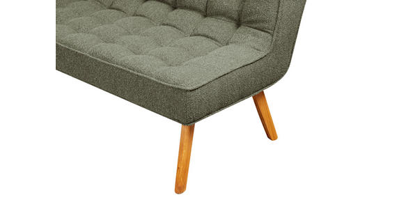 SITZBANK 183/90/79 cm Webstoff Grün Eiche vollmassiv  - Eichefarben/Grün, Design, Holz/Textil (183/90/79cm) - Linea Natura