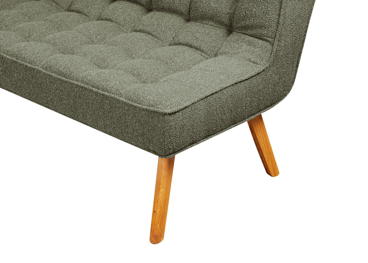 SITZBANK 183/90/79 cm Webstoff Grün Eiche vollmassiv  - Eichefarben/Grün, Design, Holz/Textil (183/90/79cm) - Linea Natura