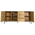 SIDEBOARD WABI  in 180/81/40 cm  - Eichefarben/Schwarz, Design, Holz/Holzwerkstoff (180/81/40cm) - Xora
