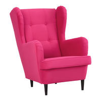 FÅTÖLJ i textil, trämaterial pink  - pink/svart, trämaterial/trä (78/102/98cm) - MID.YOU