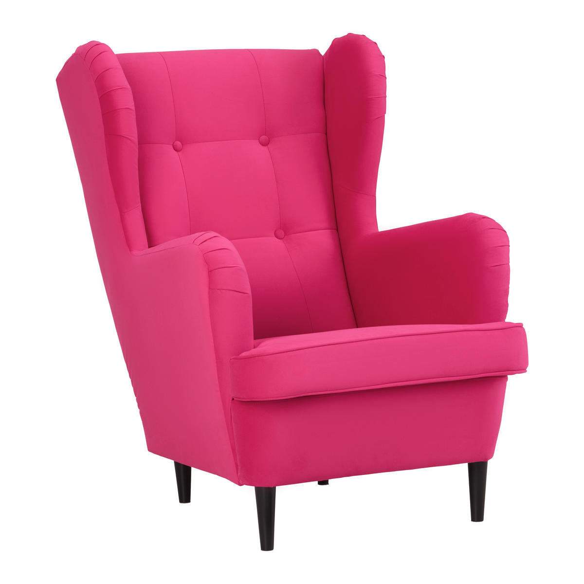 FÅTÖLJ i textil, trämaterial pink  - pink/svart, trämaterial/trä (78/102/98cm) - MID.YOU