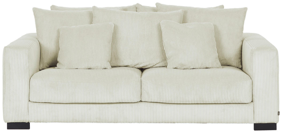 2,5-SITS SOFFA i manchester beige  - beige/svart, Klassisk, trä/textil (203/83/126cm) - MID.YOU