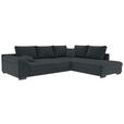 ECKSOFA Anthrazit Cord  - Anthrazit/Schwarz, KONVENTIONELL, Holz/Textil (298/202cm) - Carryhome