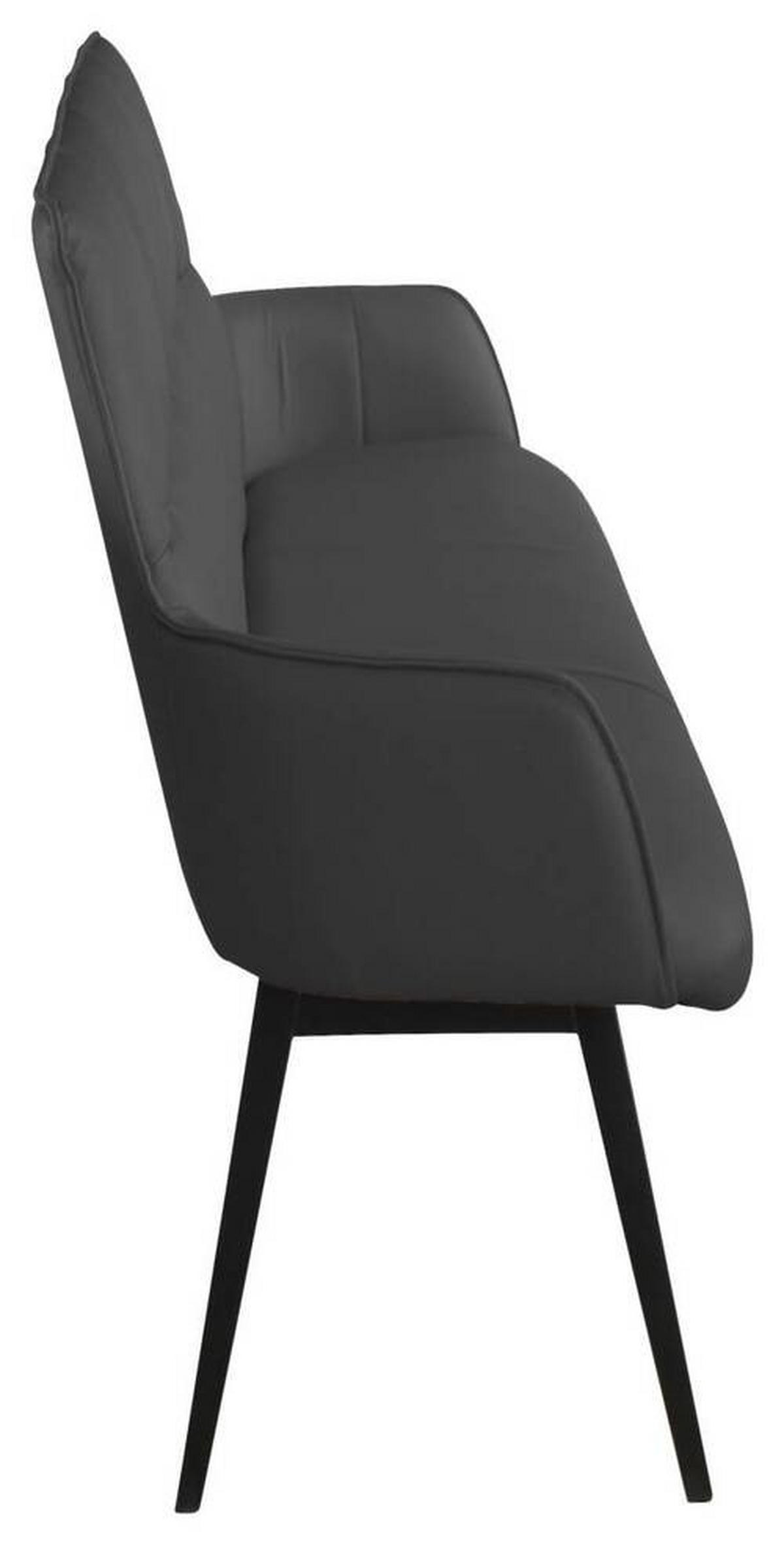 SITZBANK 160/89,5/64 cm Echtleder Schwarz Buche massiv  - Schwarz, Design, Leder/Holz (160/89,5/64cm) - Novel
