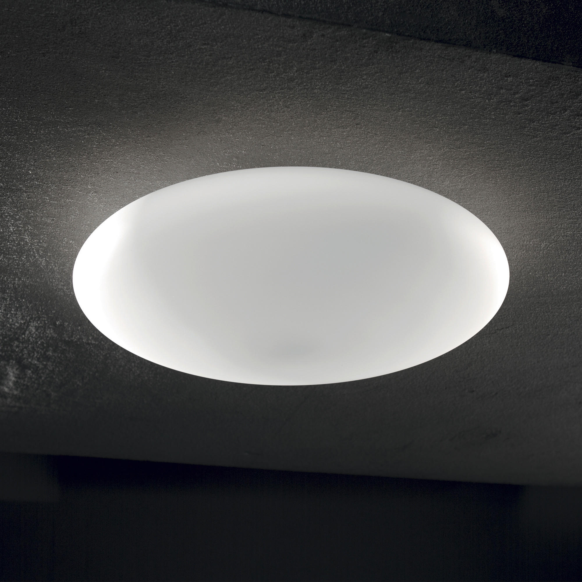 DECKENLEUCHTE  33/10 cm    - Weiß, Basics, Glas (33/10cm) - Ideal Lux