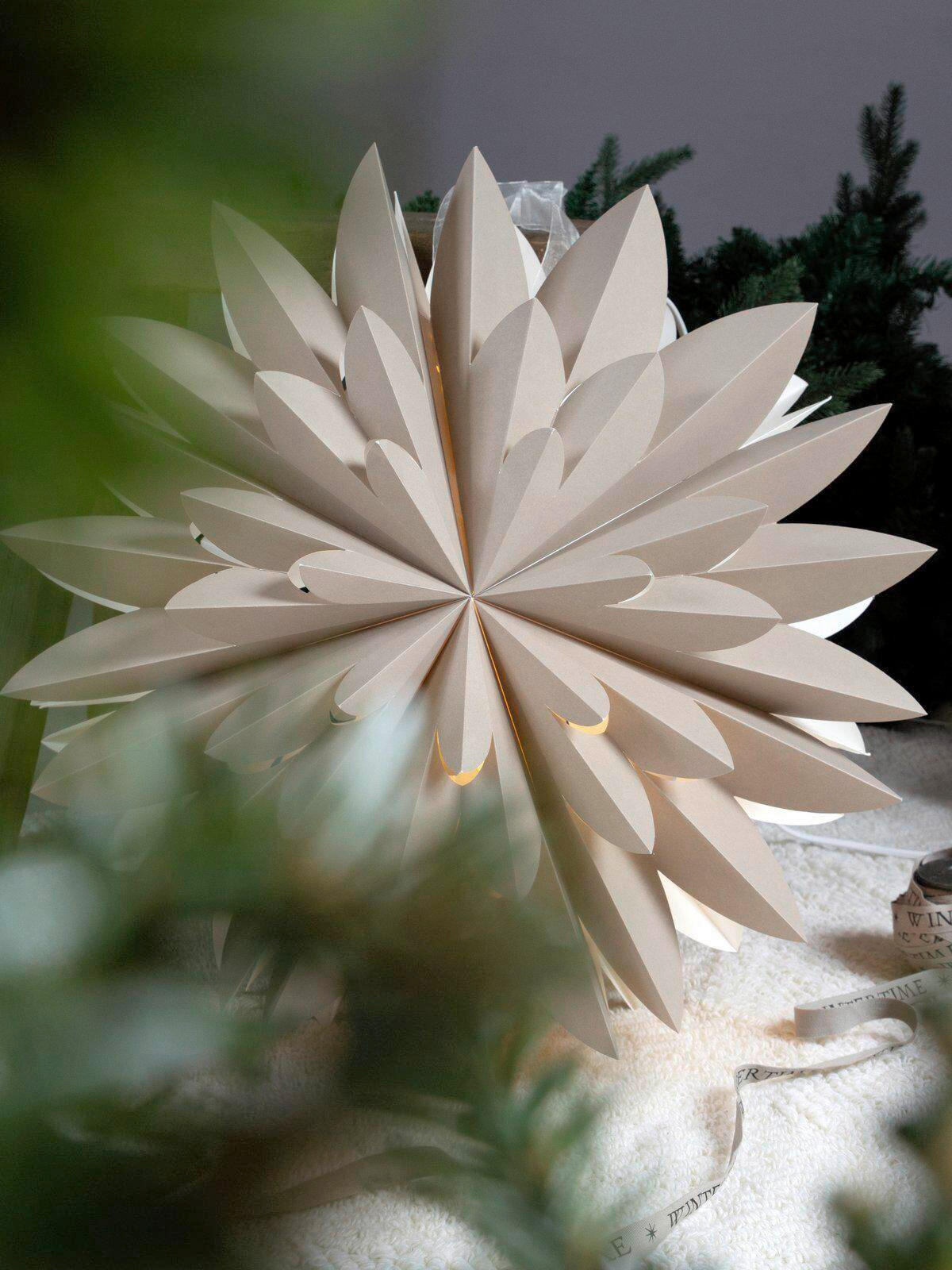 LEUCHTENSCHIRM - Braun, KONVENTIONELL, Papier (50cm)