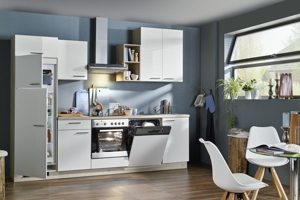 KUCHYNSKÁ LINKA STAR 280 - biela/farba duba, Design, kompozitné drevo (280cm) - Welnova