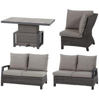 LOUNGEGARNITUR 3-teilig   219/88/219 cm Aluminium  - Grau, Basics, Keramik/Kunststoff (219/88/219cm) - Siena Garden