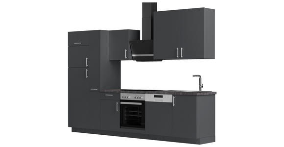 KÜCHENLEERBLOCK 310 cm   in Dunkelgrau  - Edelstahlfarben/Dunkelgrau, Design, Holzwerkstoff/Metall (310cm) - Xora