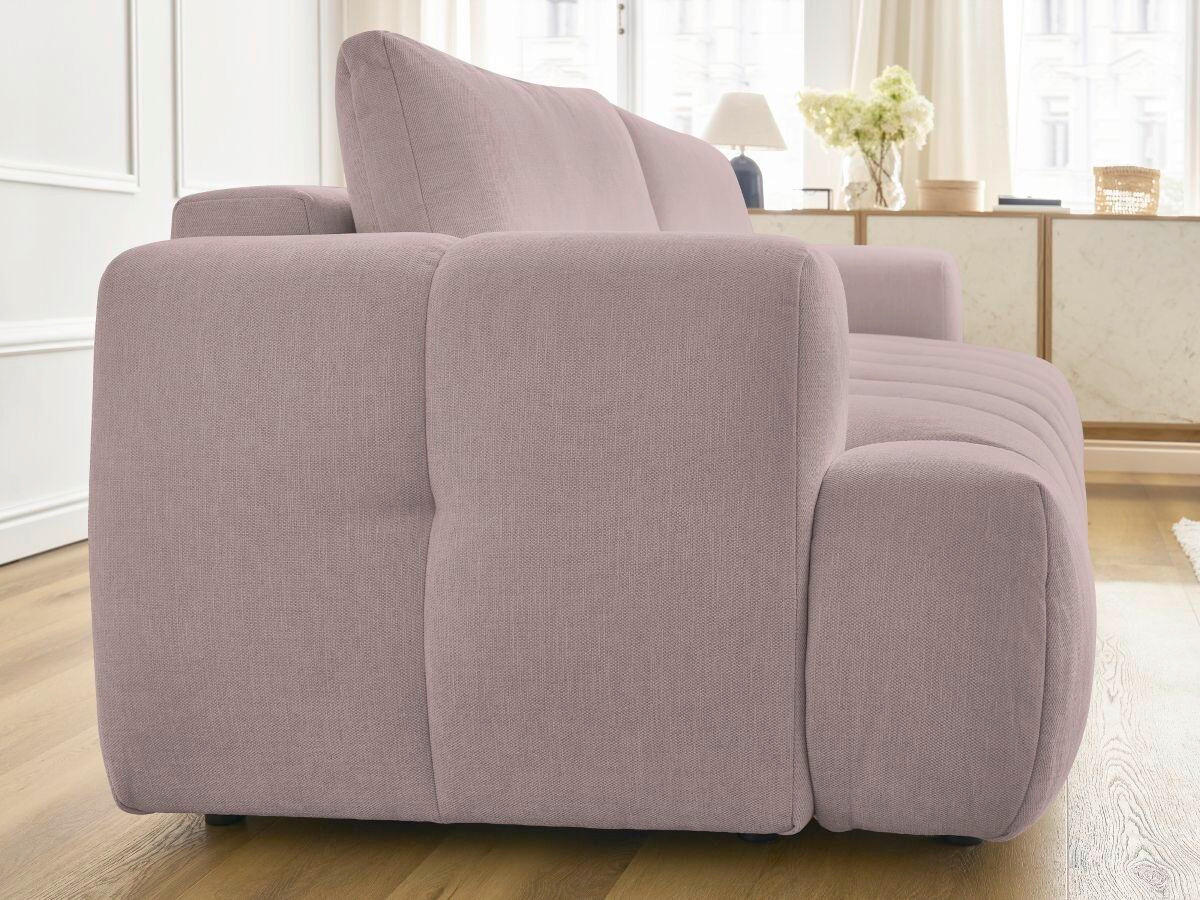 SCHLAFSOFA FUJI Leinenoptik Pink  inkl.  - Pink/Schwarz, MODERN, Kunststoff/Textil (251/113/88cm)