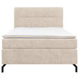 BOXSPRINGBETT 140/200 cm  in Kaschmir  - Kaschmir/Schwarz, Design, Textil/Metall (140/200cm) - Esposa