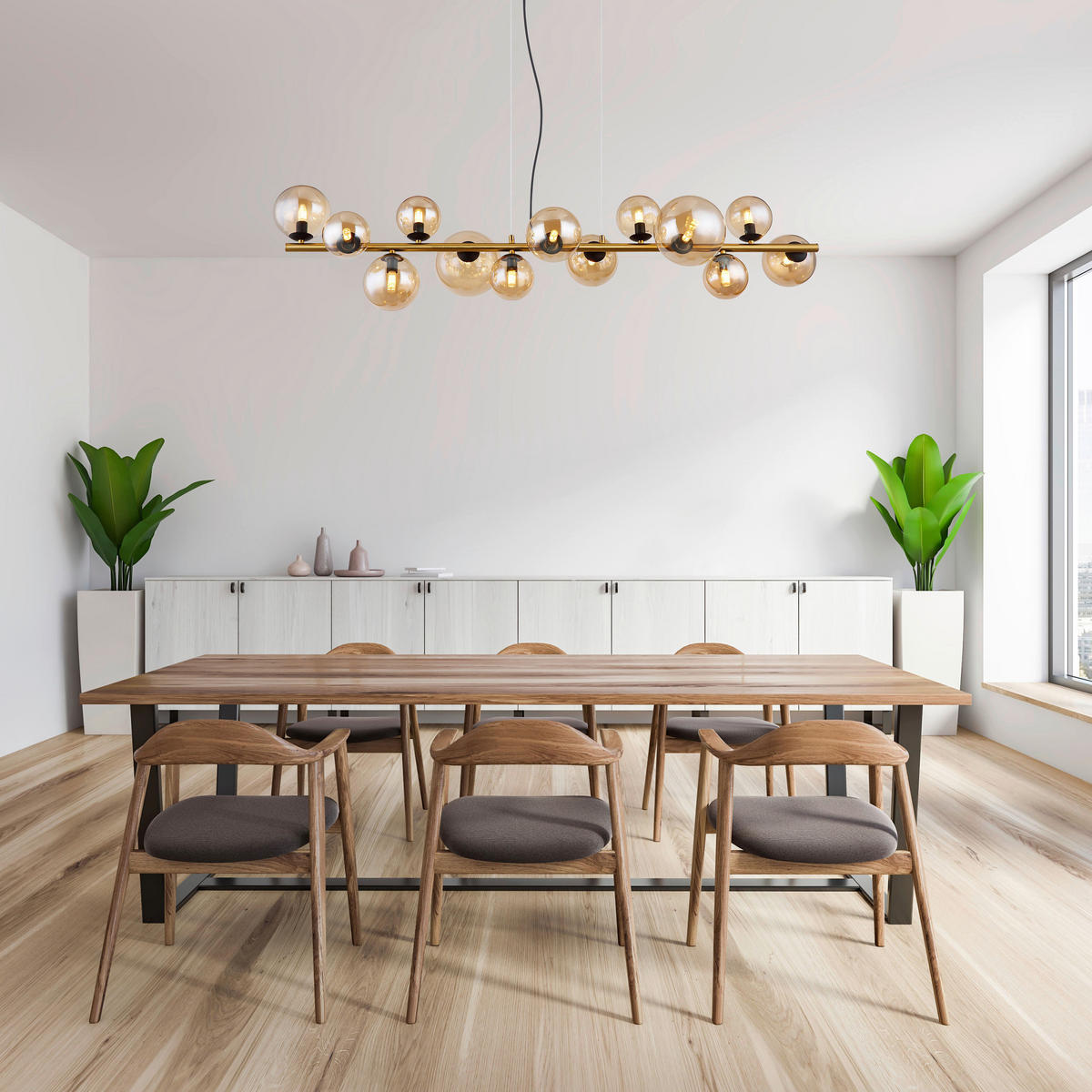 VISEČA LED-SVETILKA   //3000 K/230 V/ - črna/prosojno, Design, kovina/umetna masa (120/34,5/120cm) - Globo