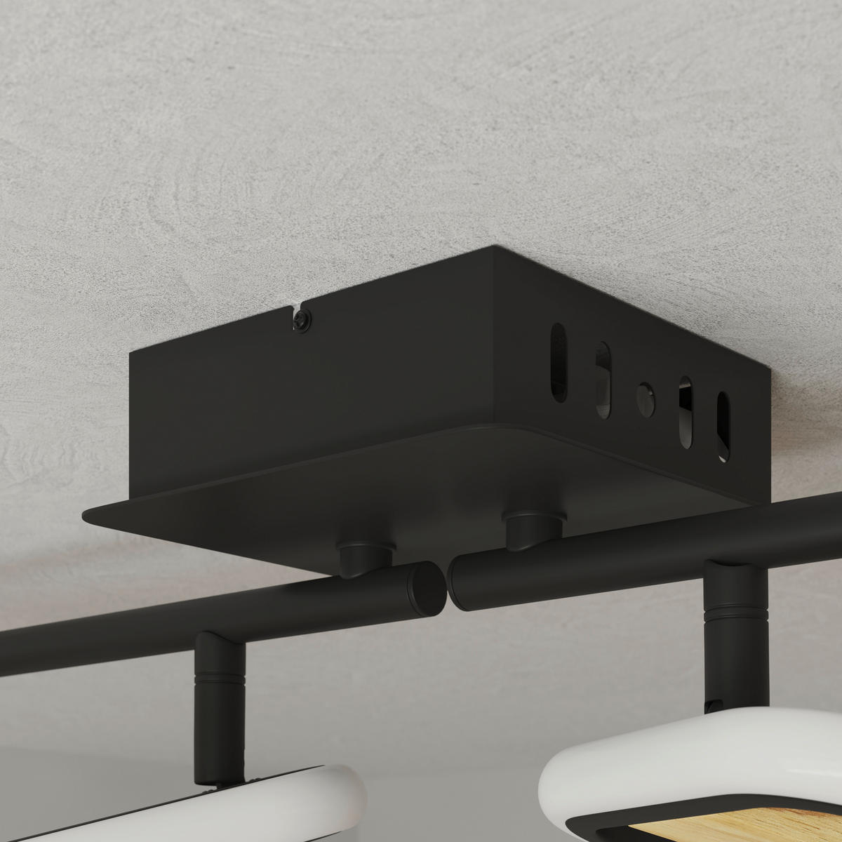 LED-STRAHLER Miriam 68/13,5/12 cm   - Eschefarben/Schwarz, Design, Holz/Kunststoff (68/13,5/12cm) - Novel