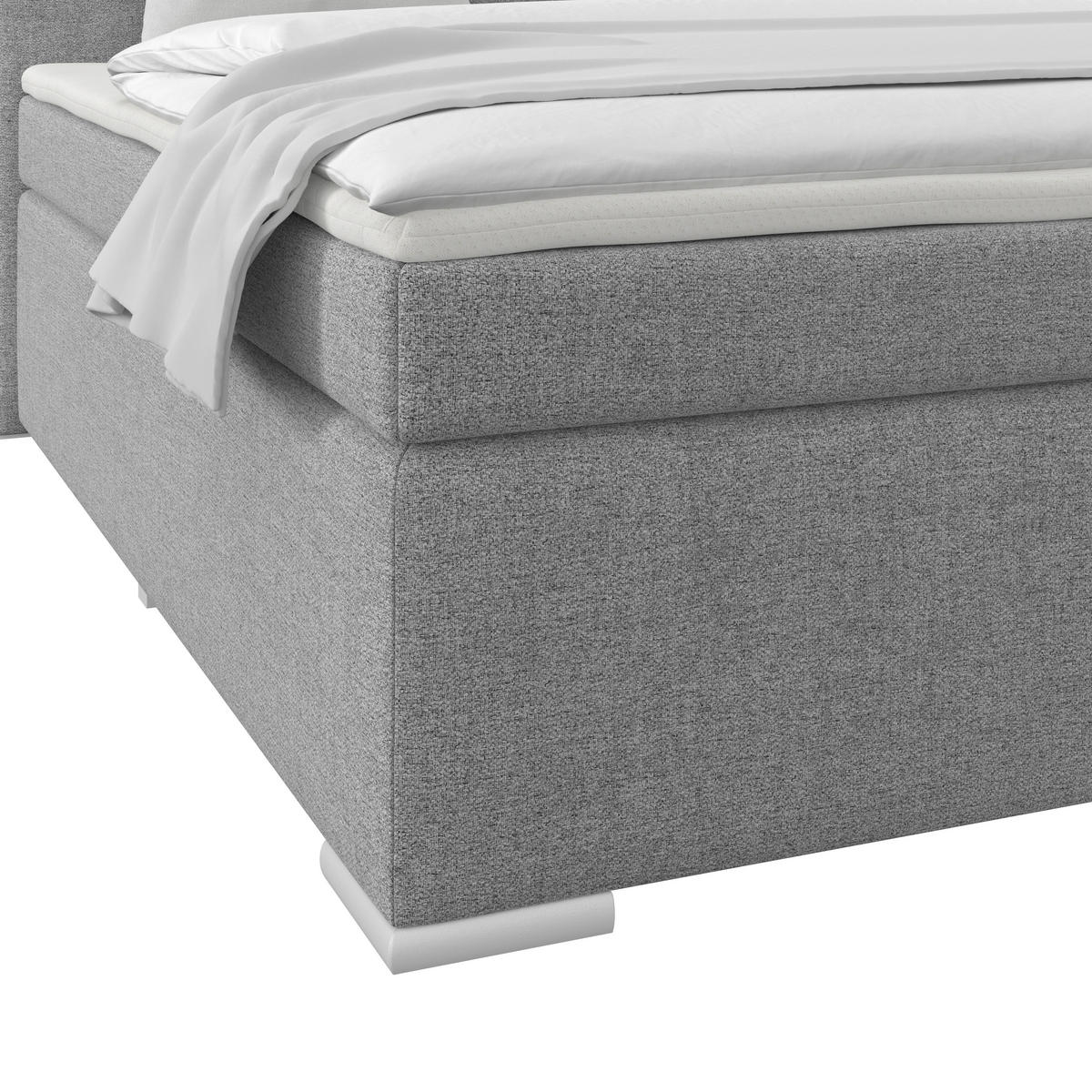 BOXSPRINGBETT  in Grau  - Alufarben/Grau, Basics, Kunststoff/Textil (160cm) - Boxxx