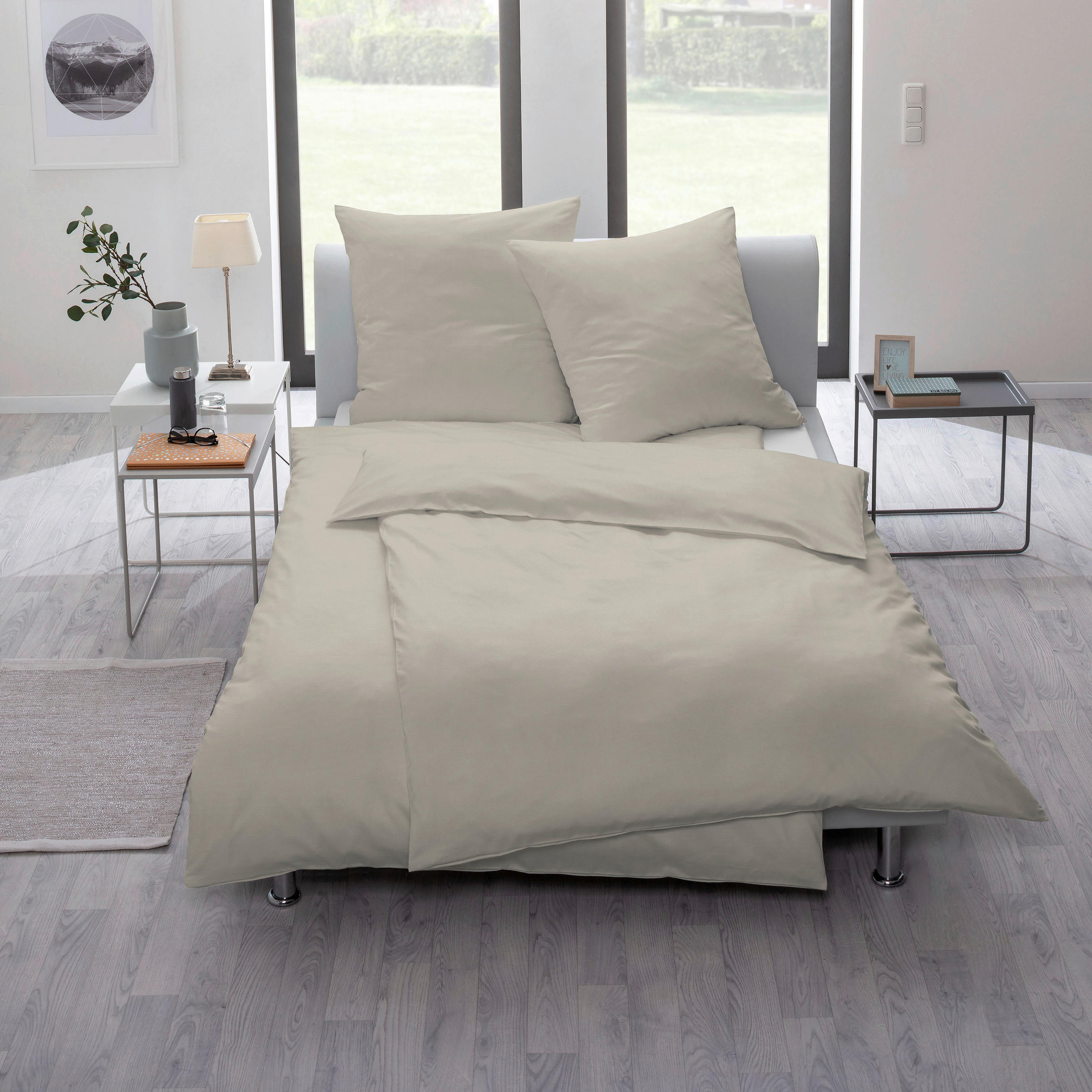 BETTWÄSCHE Interlock-Jersey 155/220 cm  - Silberfarben, Basics, Textil (155/220cm) - Estella