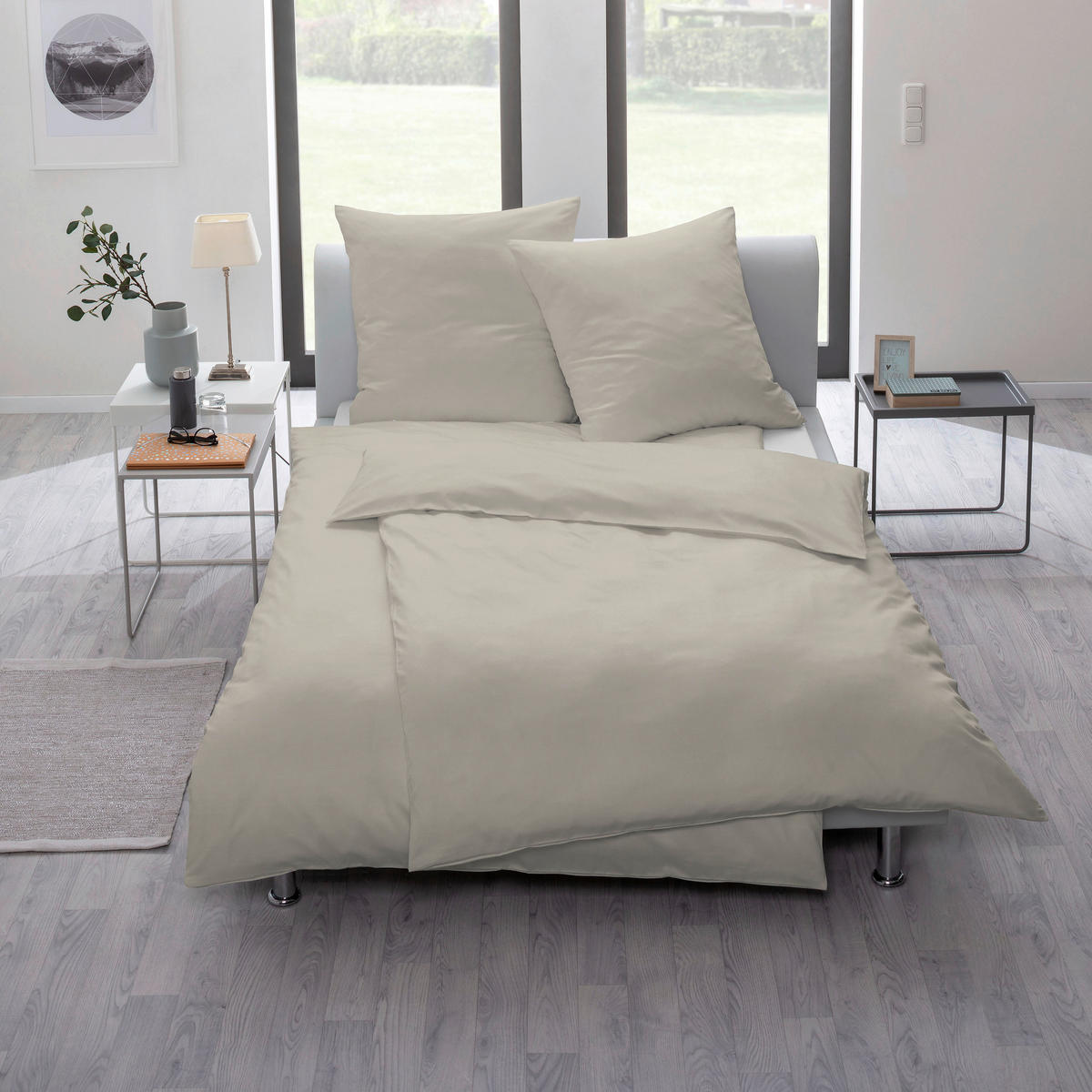 BETTWÄSCHE Interlock-Jersey 155/220 cm  - Silberfarben, Basics, Textil (155/220cm) - Estella