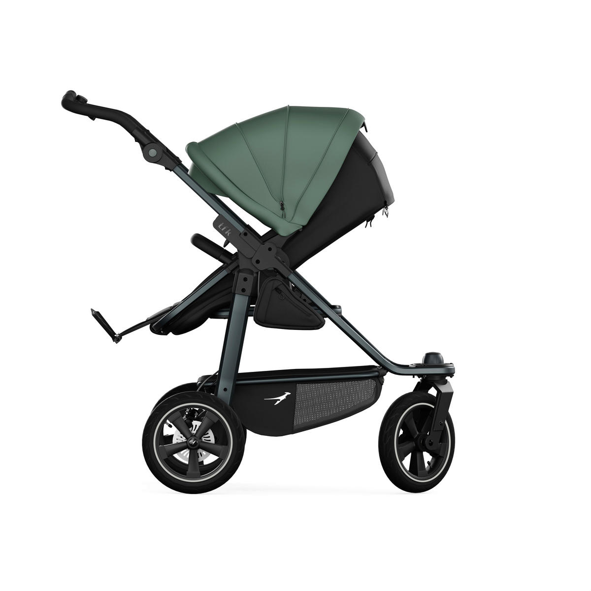 KOMBIKINDERWAGEN mono3 2-in-1 Kombikinderwagen  - Schwarz/Olivgrün, Basics, Textil/Metall (57/111/120cm) - TFK