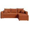 ECKSOFA in Cord Rostfarben  - Rostfarben/Schwarz, KONVENTIONELL, Kunststoff/Textil (140/240cm) - Carryhome