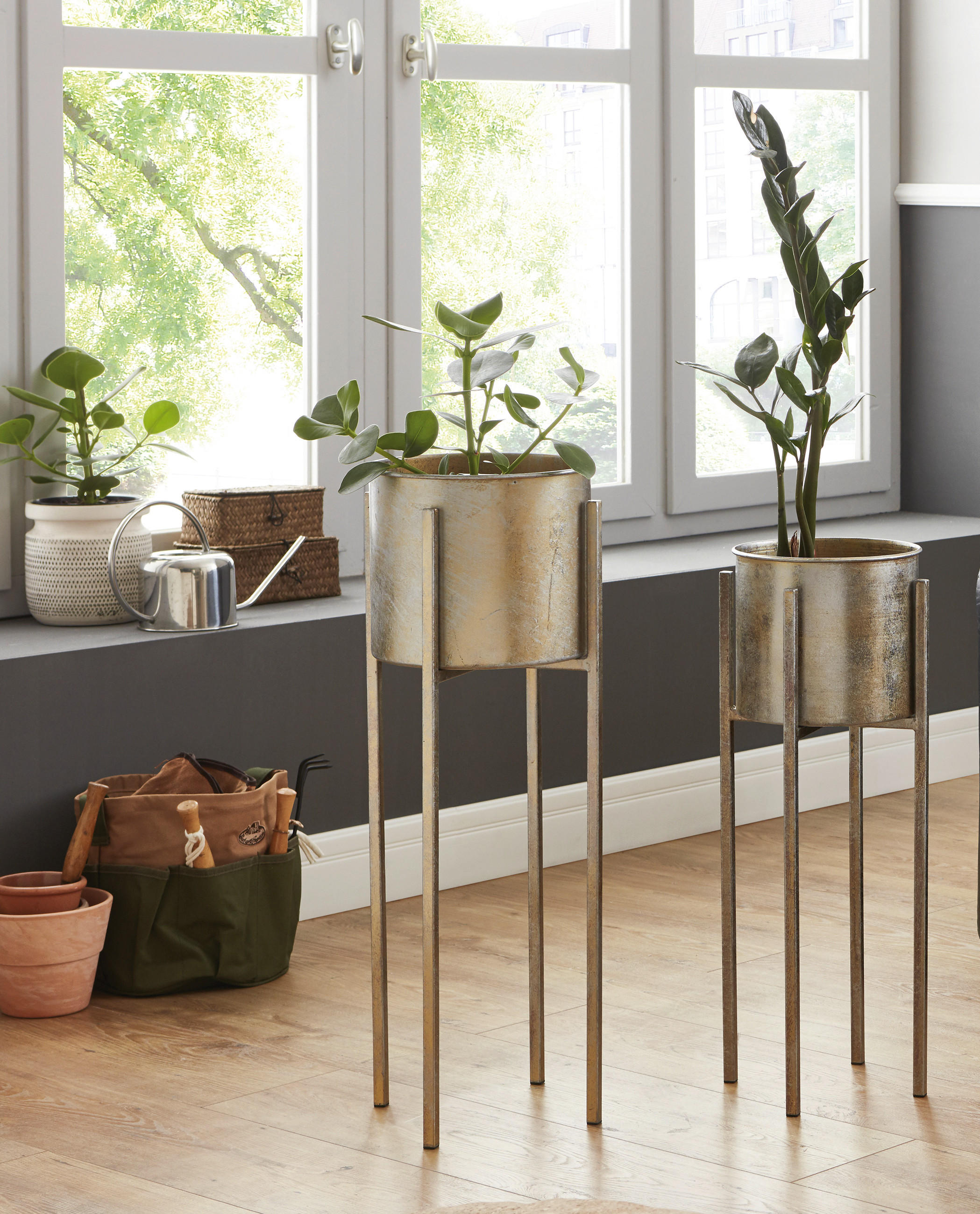 VIRÁGTARTÓ ÁLLVÁNY fém  24/71 cm   - bronzszínű, Modern, fém (24/71cm) - Modern Living