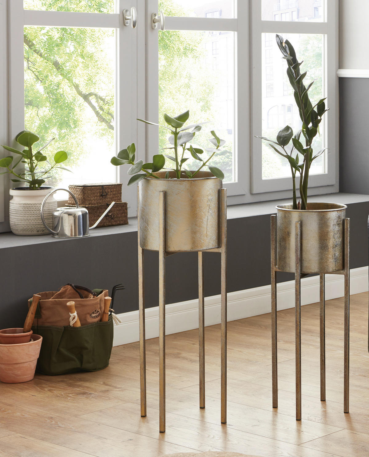 VIRÁGTARTÓ ÁLLVÁNY fém  24/71 cm   - bronzszínű, Modern, fém (24/71cm) - Modern Living