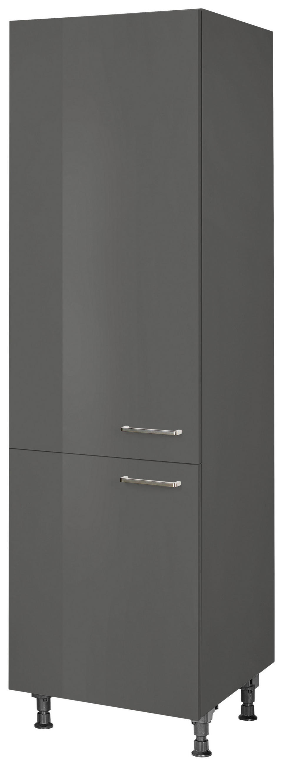 GESCHIRRSCHRANK 60/216,6/58 cm  in Schieferfarben  - Schieferfarben/Edelstahlfarben, MODERN, Holzwerkstoff/Metall (60/216,6/58cm) - Nobilia