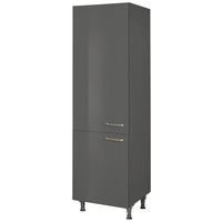 GESCHIRRSCHRANK 60/216,6/58 cm  in Schieferfarben  - Schieferfarben/Edelstahlfarben, MODERN, Holzwerkstoff/Metall (60/216,6/58cm) - Nobilia