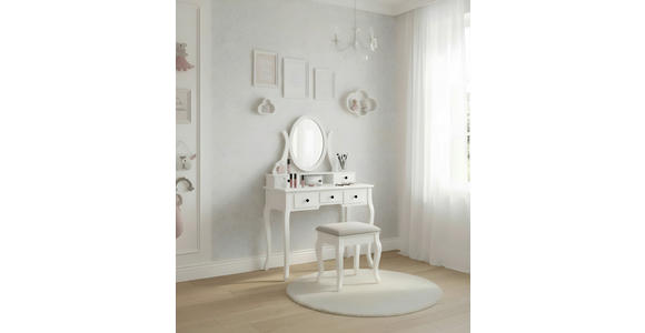 SCHMINKTISCH 97/40/142 cm, Weiß  - Schwarz/Weiß, LIFESTYLE, Holz/Holzwerkstoff (97/40/142cm) - Landscape