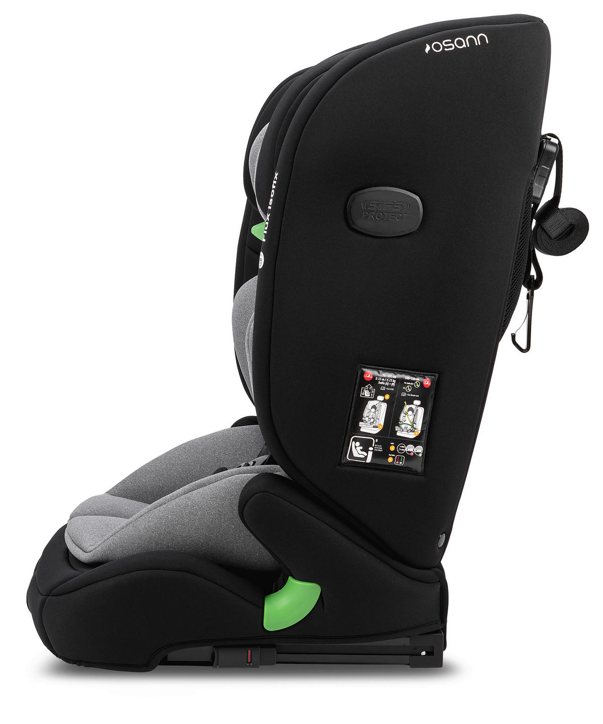 KINDERAUTOSITZ FLUX ISOFIX ECE R 129 i-SIZE  - Schwarz/Grau, Basics, Kunststoff/Textil (44/61.5/47cm) - Osann