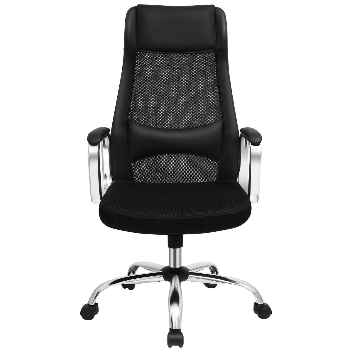 OTOČNÁ STOLIČKA, čierna, chrómová - čierna/chrómová, Basics, kov/plast (60/113-123/53cm) - Boxxx