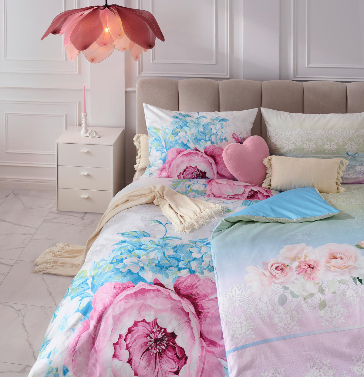 OBOJSTRANNÁ POSTEĽNÁ BIELIZEŇ, satén, viacfarebná, 140/200 cm - viacfarebná, Trend, textil (140/200cm) - Esposa