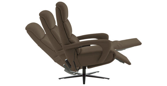 RELAXSESSEL in Leder Dunkelbraun  - Dunkelbraun/Schwarz, Design, Leder/Metall (76/110/86cm) - Dieter Knoll