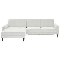 ECKSOFA Cord Ecru  - Ecru/Schwarz, Modern, Textil/Metall (177/302cm) - Beldomo Style