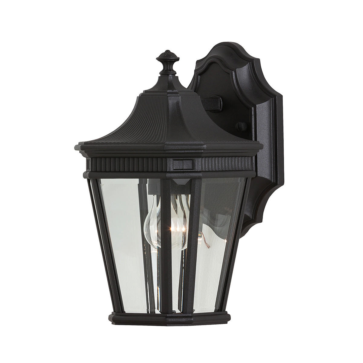 AUßENWANDLEUCHTE Cotsln  - Schwarz, KONVENTIONELL, Glas/Metall (16.5/29.2 /19.7cm) - Elstead Lighting