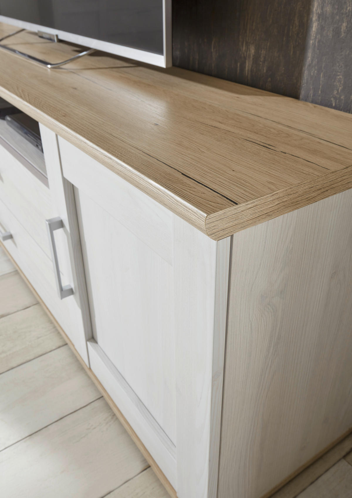PAROI MURALE 2-teilig  in Eiche San Remo 200/60/38 cm  - Silberfarben/Lärchefarben, Lifestyle, Holzwerkstoff/Kunststoff (200/60/38cm) - MID.YOU