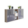 AKTENSCHRANK Sonoma Eiche, Anthrazit Hochglanz  - Anthrazit Hochglanz/Sonoma Eiche, MODERN, Holzwerkstoff (213/114/33cm) - MID.YOU