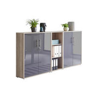 AKTENSCHRANK Sonoma Eiche, Anthrazit Hochglanz  - Anthrazit Hochglanz/Sonoma Eiche, MODERN, Holzwerkstoff (213/114/33cm) - MID.YOU