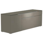 LOWBOARD Grau, Alufarben  160/58/45 cm  - Alufarben/Grau, Design, Glas/Holzwerkstoff (160/58/45cm) - Moderano