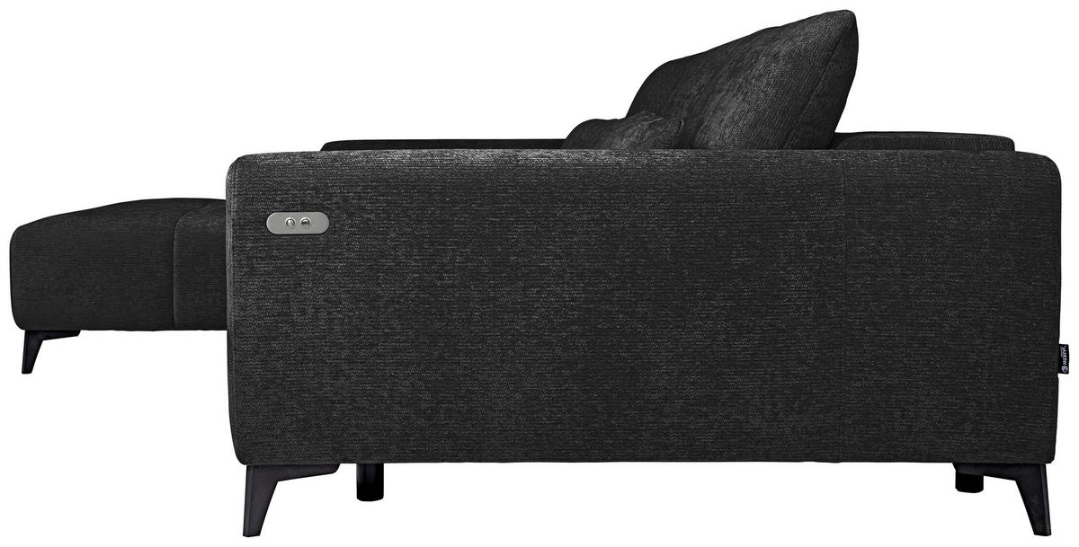 HÖRNSOFFA i chenille svart  - svart, Klassisk, textil/plast (222/279cm) - MID.YOU