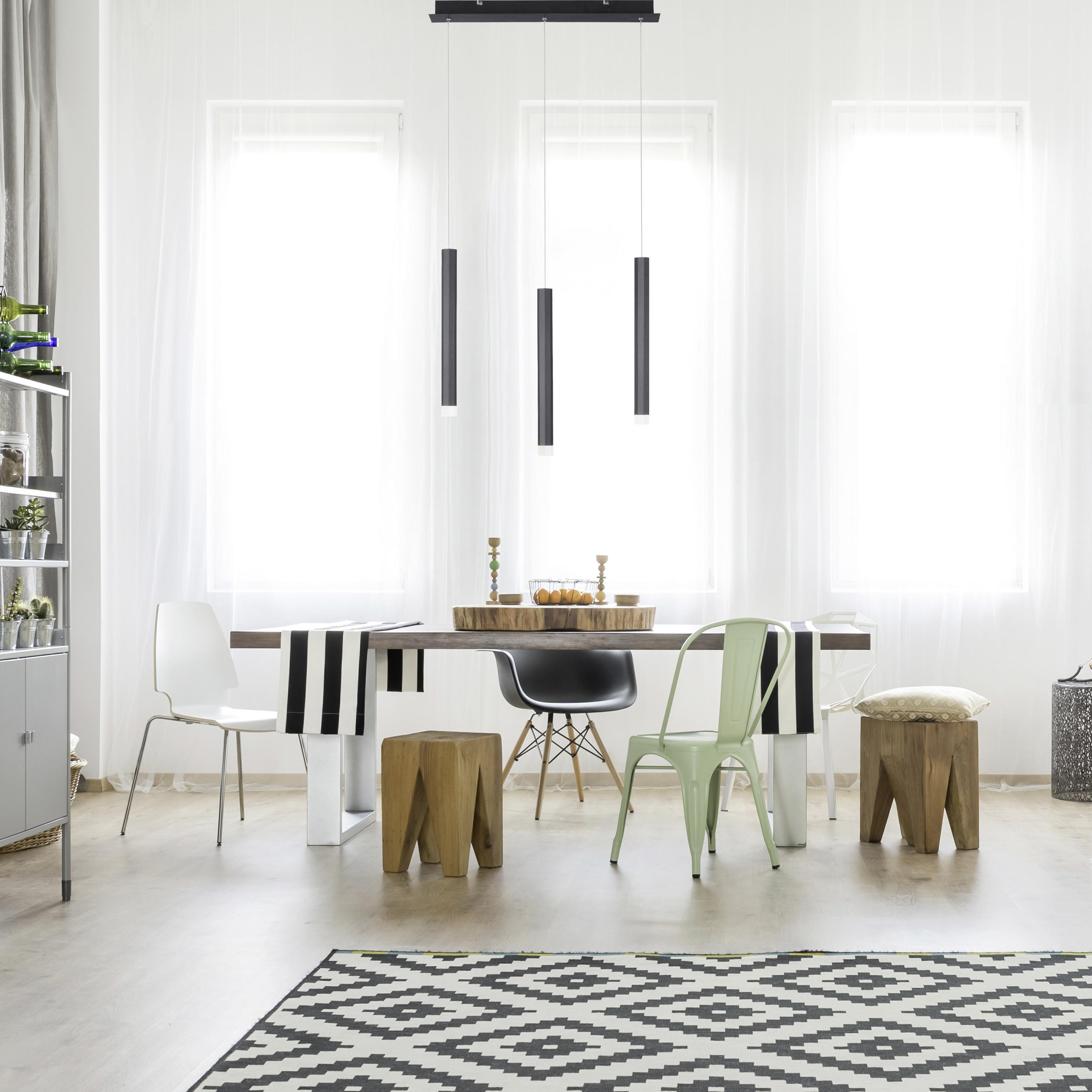 VISEČA LED-SVETILKA  Bruno 18 W/550 lm/3000 K/230 V/ - črna, Trend, kovina/umetna masa (55/8/120cm)