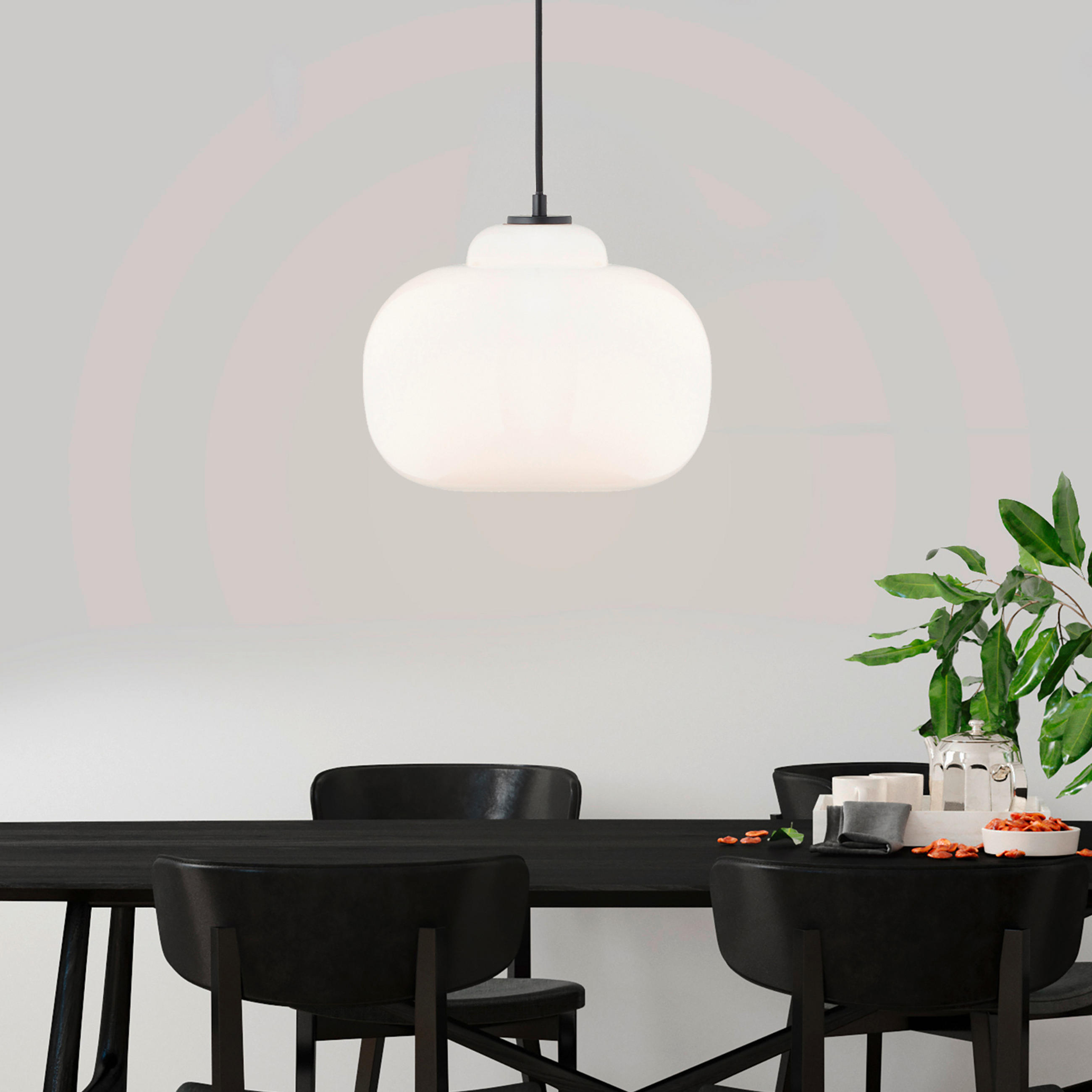 PENDELLEUCHTE 30/128,5 cm  - Weiß, Design, Glas/Metall (30/128,5cm) - Brilliant