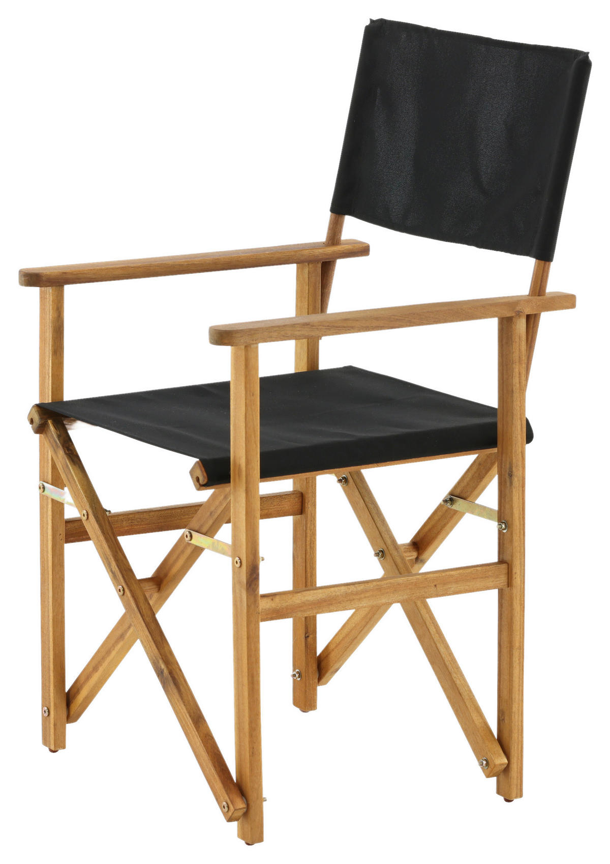 KLAPPSTUHL Textilgeflecht Akazie massiv Schwarz, Akaziefarben  - Schwarz/Akaziefarben, KONVENTIONELL, Holz/Textil (53/90/55cm) - Gardenson