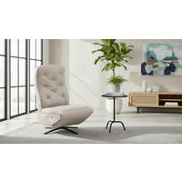 RELAXSESSEL NORA Lederlook, Mikrofaser    - Taupe/Schwarz, Design, Textil/Metall (68/113/84cm) - Livetastic