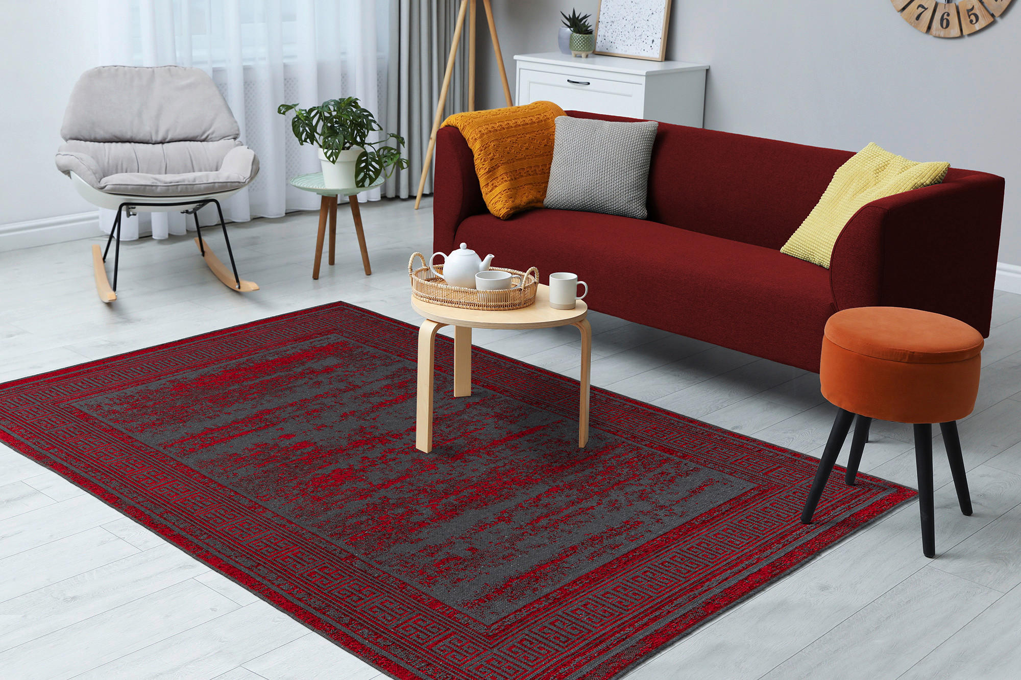 KOBEREC TKANÝ NA PLOCHO, 120/170 cm, červená - červená, Konvenční, textil (120/170cm)