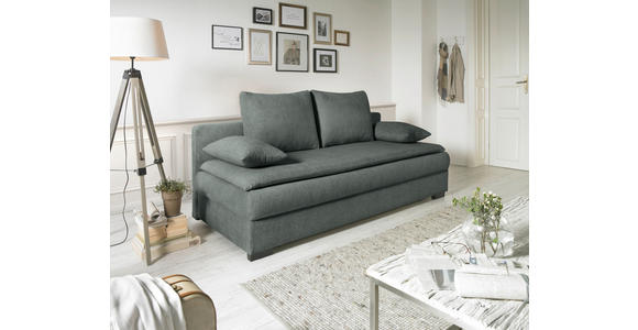 SCHLAFSOFA in Webstoff Grau  - Schwarz/Grau, KONVENTIONELL, Kunststoff/Textil (207/94cm) - Venda