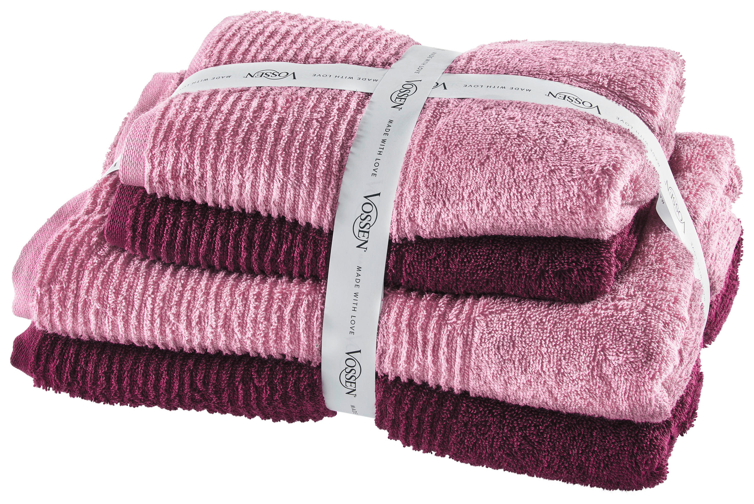 FROTTIERSET Batoni Set Rosa 4-teilig  - Rosa, Basics, Textil - Vossen