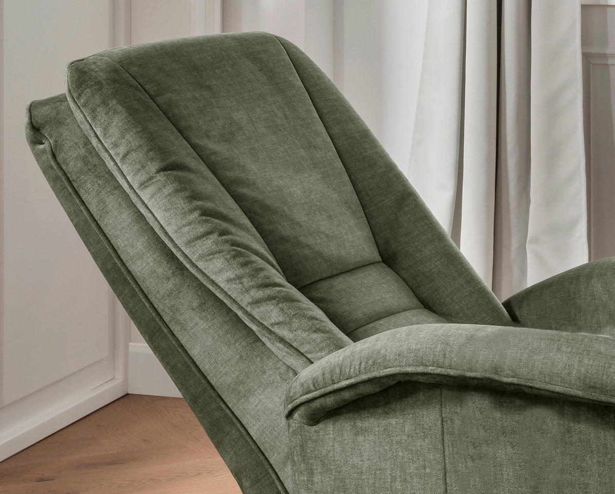 FERNSEHSESSEL in Velours Dunkelgrün  - Dunkelgrün/Schwarz, Design, Kunststoff/Textil (77/107/88cm) - Livetastic