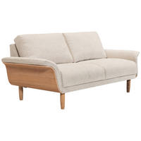 2-SITS SOFFA i chenille cremefärgad  - vit/ekfärgad, Klassisk, metall/trä (174/81/94cm) - Welnova