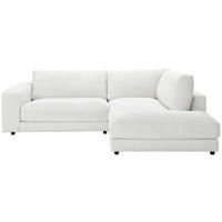 ECKSOFA in Cord Weiss  - Weiss/Schwarz, Design, Kunststoff/Textil (265/224cm) - Hom`in