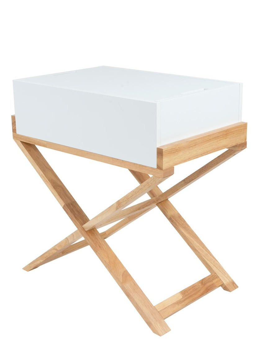 BEISTELLTISCH Kautschukholz Weiß  - Weiß, Design, Holz/Holzwerkstoff (56/58/34cm) - Kayoom