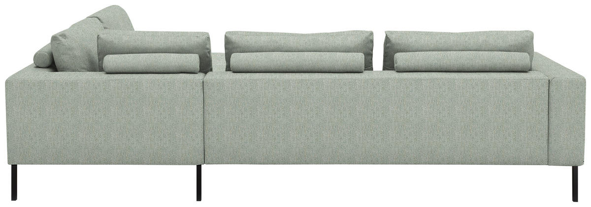 ECKSOFA Flachgewebe Platinfarben  - Platinfarben/Schwarz, Design, Textil/Metall (308/270cm) - Pure Home Lifestyle